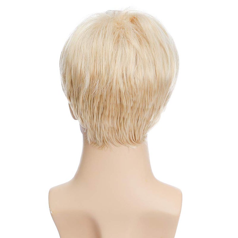 Kaneles Mens Blonde Wig Short Wig Natural Hair Replacement Synthetic Costume Halloween Hair Wigs (Light Blonde) - Image 4